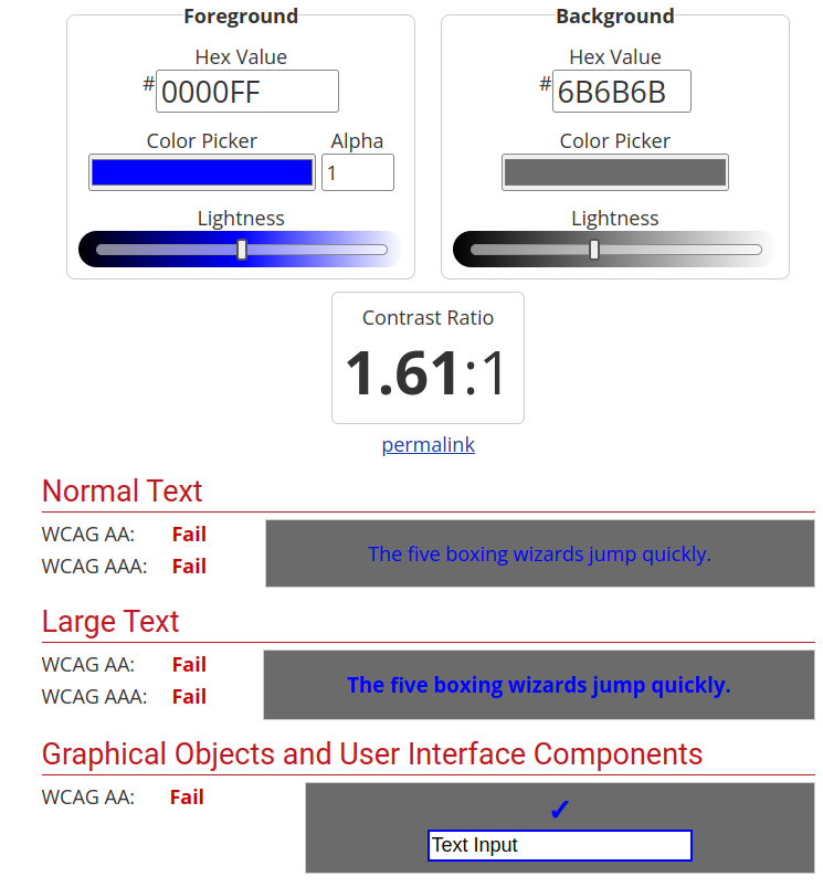 Plaatje met voorbeeld van slecht contrast