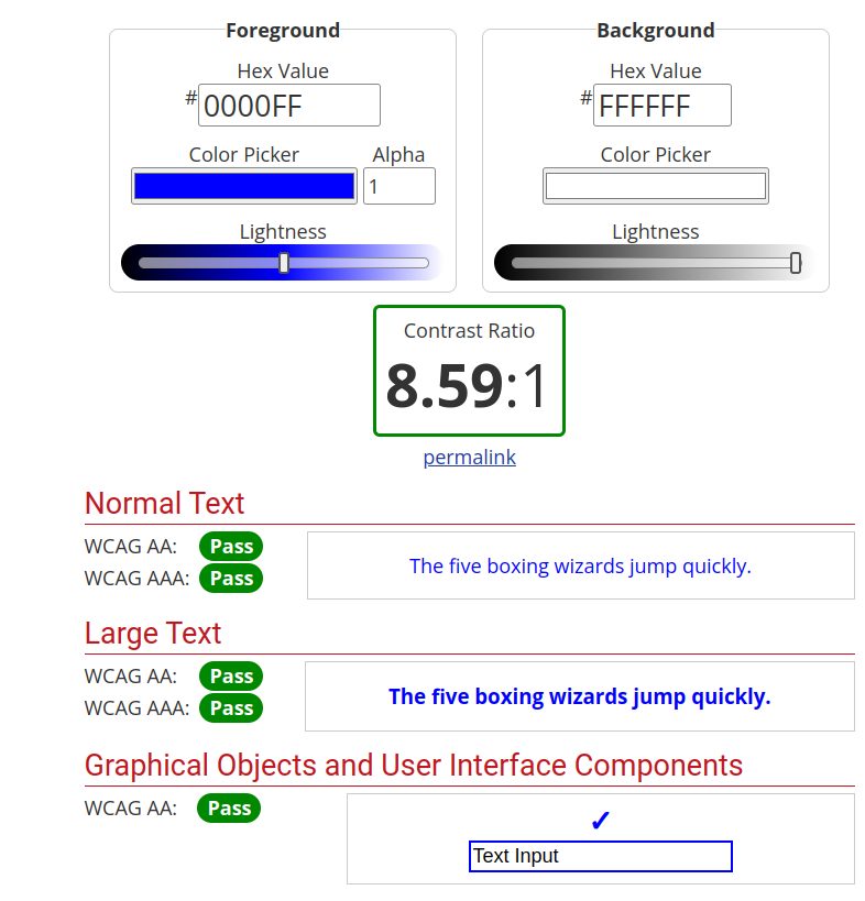 Plaatje met voorbeeld van goed contrast